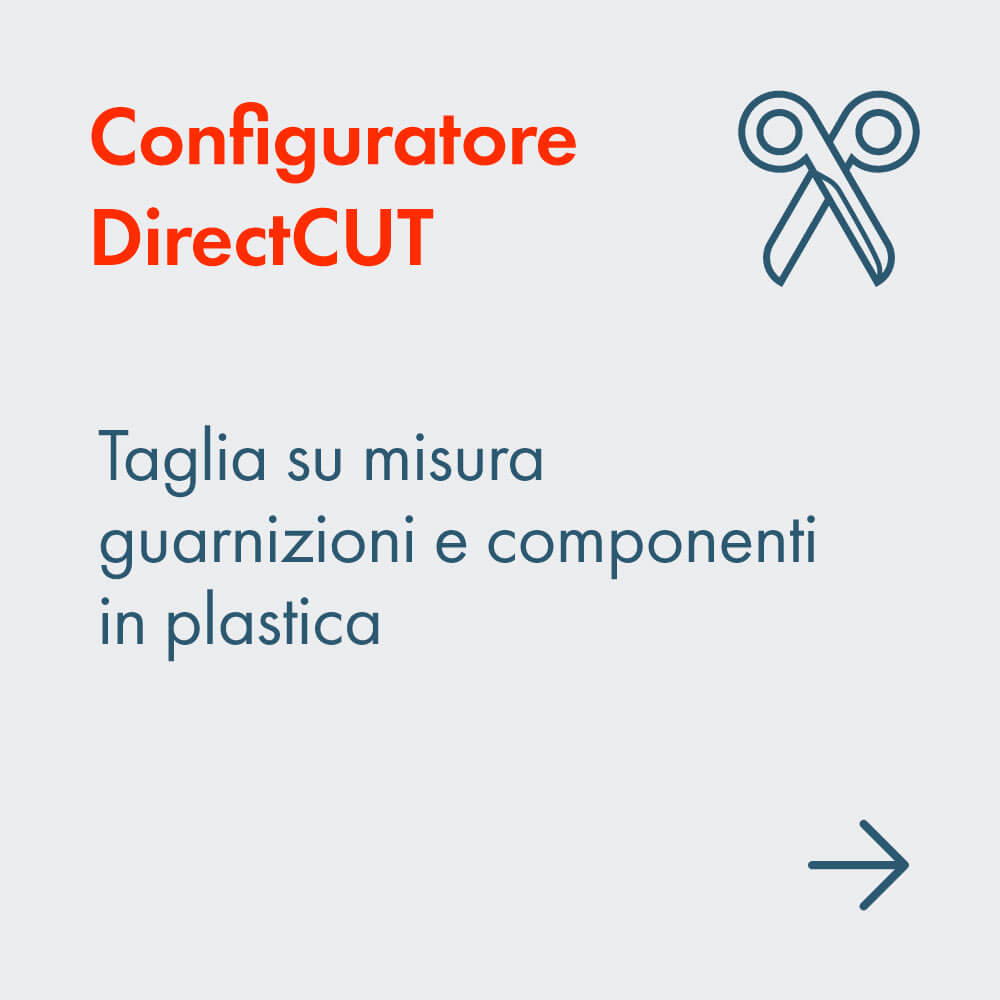 Configuratore DirectCUT:  Taglia su misura guarnizioni e componenti in plastica