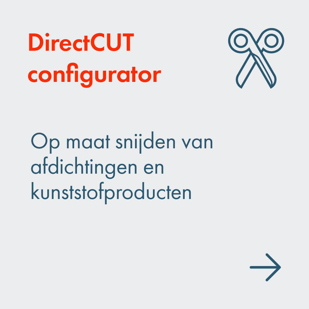 DirectCUT configurator:  Op maat snijden van afdichtingen en kunststofproducten