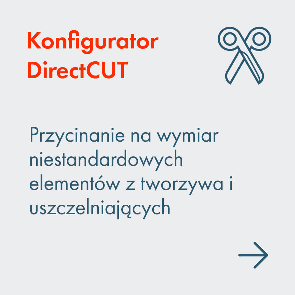 Konfigurator DirectCUT:  Przycinanie na wymiar niestandardowych element&oacute;w z tworzywa i uszczelniających